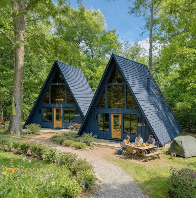 hazır A-frame evlər
